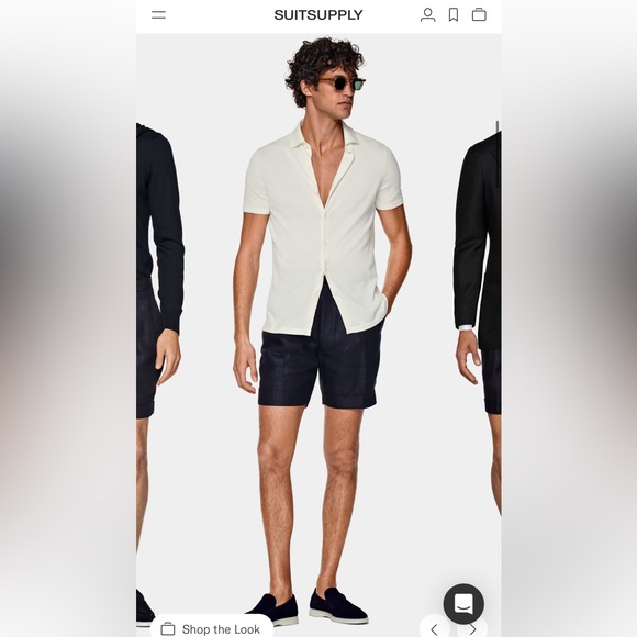 SUIT SUPPLY NAVY BOSA LINEN SHORTS - Picture 3 of 12